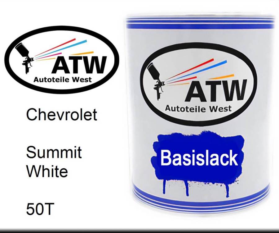 Chevrolet, Summit White, 50T: 1L Lackdose, von ATW Autoteile West.